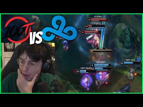 Caedrel Reacts To C9 VS 100T Elimination Series Highlights