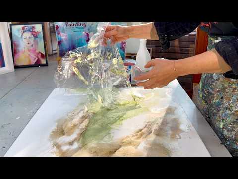 Fliessen lassen ! Folie - Gold - Easy DIY Texture Effektvoll! Abstrakte Techniken