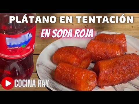 Plátano en Tentación en Soda Roja. Plátano en Tentación con Soda Roja.