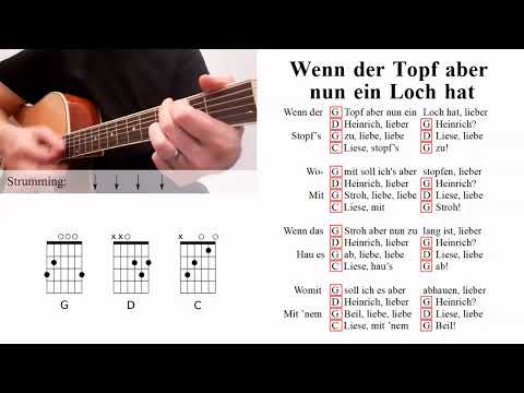 Wenn der Topf aber nun ein Loch hat (Akkorde Gitarre, einfache Begleitung)