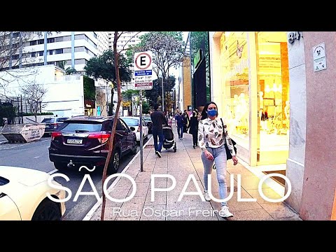 [ 4K ] Walking in Sao Paulo - RUA OSCAR FREIRE, a RUA MAIS LUXUOSA DA CIDADE, no BAIRRO DOS JARDINS