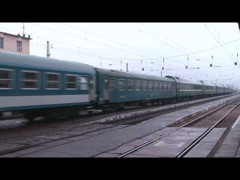 Tisza Express goes through Kisújszállás station in Hungary