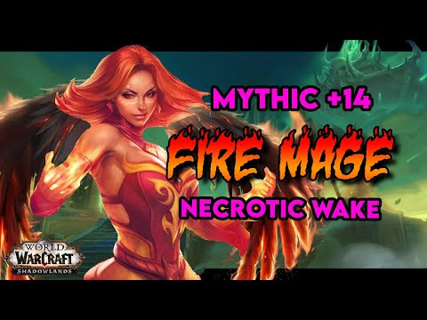 Mythic +14 Necrotic Wake Shadow Lands Fire Mage POV + Coms dps