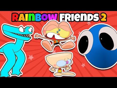 Mongo e Drongo em RAINBOW FRIENDS 2 Açúcar pro Lookie gigante e fogem do CYAN - parte 4