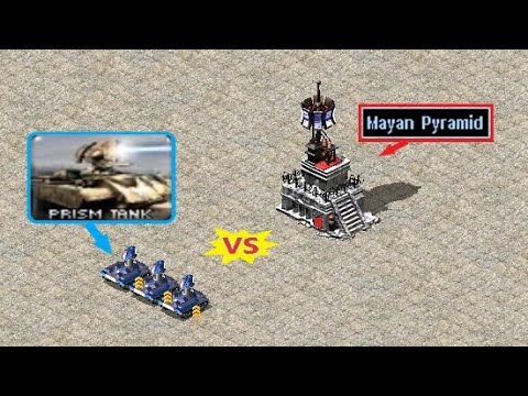 Prism Tanks vs Mayan Pyramid - Red Alert 2