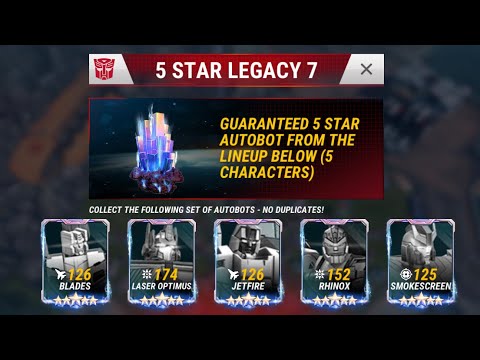 Transformers Earth Wars: 5 Star Crystal Legacy 7 Batch Opening