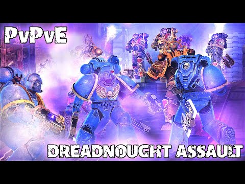 PvPvE – Ultramarines fight Chaos Dreadnought & Heretics ▶ Warhammer 40k - Space Marine (Augmented)