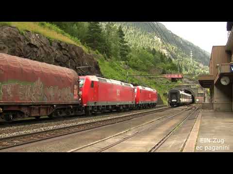 185 098 und 185 111 müssen in Wassen/CH auf die Seite zur Überholung eines Interregio!