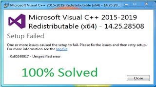 Error 0x80240017 Solve for Installation Visual C++ 2015-2019(in Bengali)