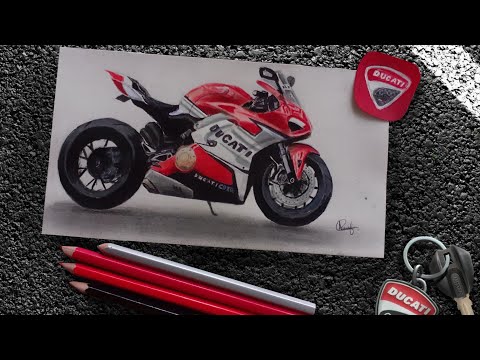 Ducati panigale v4 realistic drawing