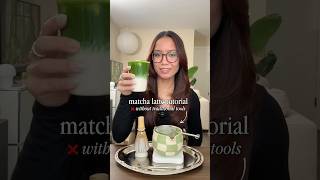 matcha latte tutorial without traditional tools 🍵🫙💡
