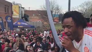 Fabo goes crazy at Atl Utd block party