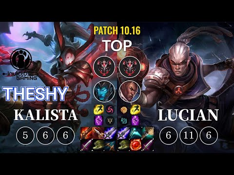 IG TheShy Kalista vs Lucian Top - KR Patch 10.16