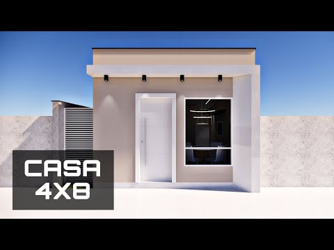 Projeto Incrível de casa pequena 4X8 com Suíte.
