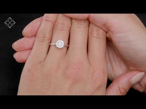 0.25ct Lab Diamond Cluster Solitaire Ring H/Si in 925 Silver - NDE6235U
