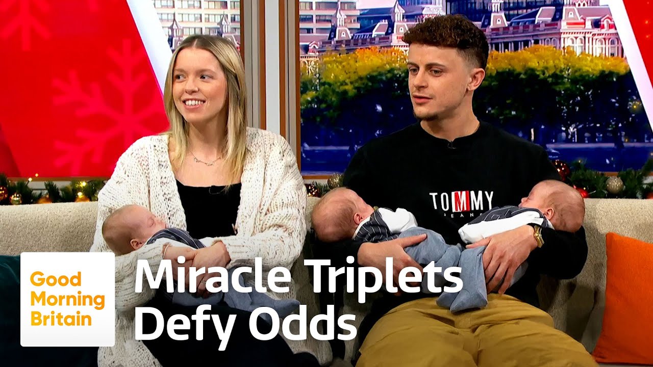 Rare 200-Million-to-One Identical Triplets Home for Christmas