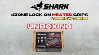 Vyhřívané rukojeti lock-on s ovládáním integrovaným přímo v rukojeti + výhřev palce pro čtyřkolky a sněžné skútry SHARK HEATED GRIPS LOCK ON 4 ZONE pro řídítka o průměru 22 mm