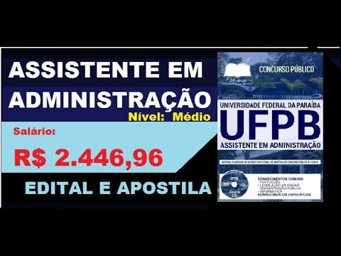 Edital Apostila Concurso UFPB PB 2019 Cargo Assistente em Administração