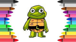 How to DRAW Baby LEO Ninja Turtle