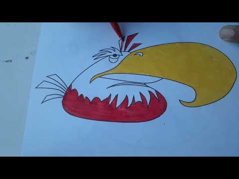how to draw angry bird , drawing for kids | by Kami fusions