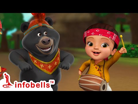 कालू मदारी आया - Kalu Madari aaya Kala Apna Bhalu Laya | Hindi Rhymes for Children | Infobells