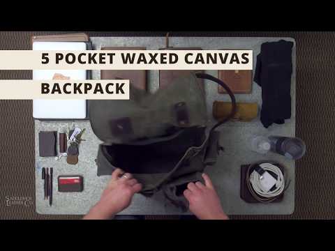 Five pocket waxed canvas backpack - what it fits