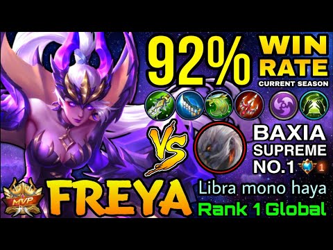 92% Win Rate S16 Freya VS Supreme No.1 Baxia - Top 1 Global Freya by Libra mono haya - MLBB