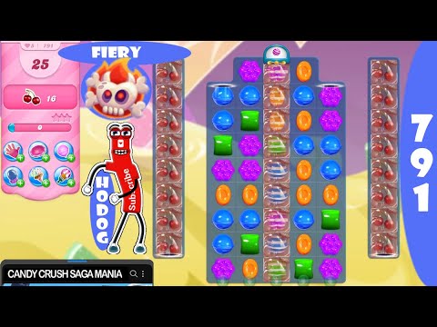 Candy Crush Saga Level 791 NO BOOSTERS ✅🔄 Passed on First Try™ Candilicious™ FIERY