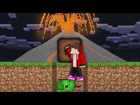 VOLCANO vs  Mikey & JJ's Doomsday Bunker in Minecraft Challenge Maizen Mizen Mazien 1