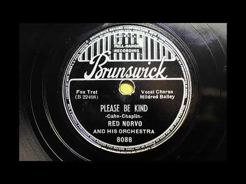 RED NORVO AND HIS ORCHESTRA(v-Mildred Bailey) PLEASE BE KIND  1938.