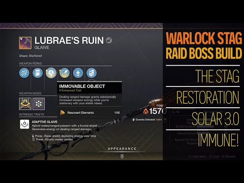 The unstoppable raid boss Solar 3.0 warlock build Destiny 2 Witch Queen ft Stag Lubrae's ruin
