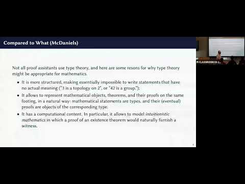 Antoine Chambert Loir: A Crash Course on Type Theory (June 20, 2025)