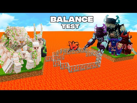 MINECRAFT BALANCE TEST: ALL IRON GOLEMS vs ALL WARDENS | Minecraft Mob Battle