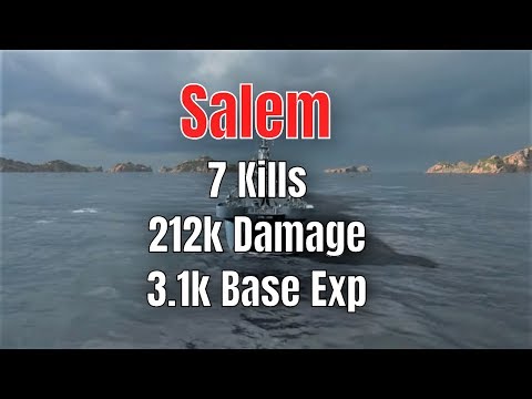 Salem T10 US Cruiser | 7 Kills, 212k Damage, 3.1k Base Exp | World of Warships