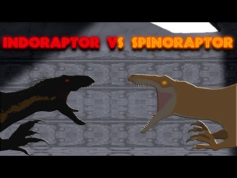 Spinoraptor vs Indoraptor | Epic Jurassic World Hybrid Dinosaur Battle (Animation)