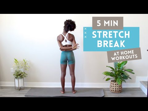 5 MINUTE STRETCH BREAK AT WORK (FOR BETTER POSTURE AND TIGHT BACK) | STRESS RELIEF AT WORK