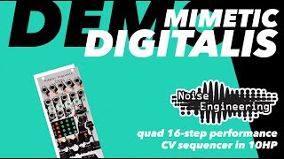 Video thumbnail for Mimetic Digitalis 16-step CV sequencer tutorial and demo by Noise Engineering