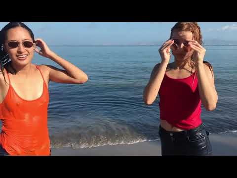 Morning at the Beach with Beautiful Girl