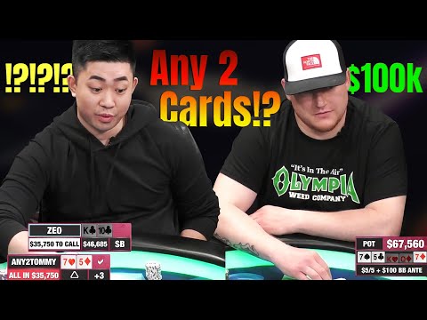 He's in a $100,000 Pot with 7-5 Offsuit?!