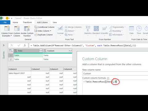 Powerquery   an example of using Table RemoveRows and Table FirstN