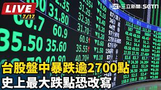 台股盤中暴跌逾2700點