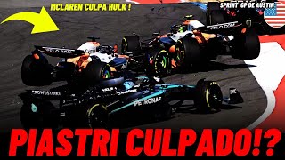 MCLAREN SURTA! EQUIPE CULPA HULK APÓS ACIDENTE ENTRE NORRIS E PIASTRI EM AUSTIN | FÓRMULA 1 2025