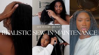 How to properly wash your hair with a sew-in | Blend leave out for NATURAL looking sew-in