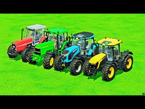NEW HOLLAND VS JOHN DEERE  vs FENDT vs CASE  vs JCB TRACTORS ! Farming Simulator 22