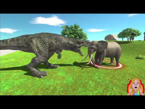 Dinosaur T-REX vs Mammals giraffe bear elefant | Animal Revolt Battle Simulator