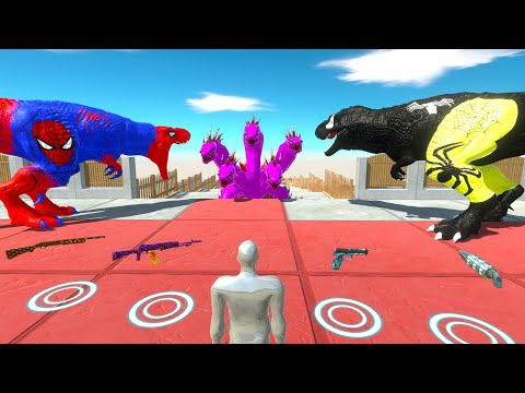 FPS AVATAR 2x SPIDERMAN T-REX DEATH FALL - Animal Revolt Battle Simulator