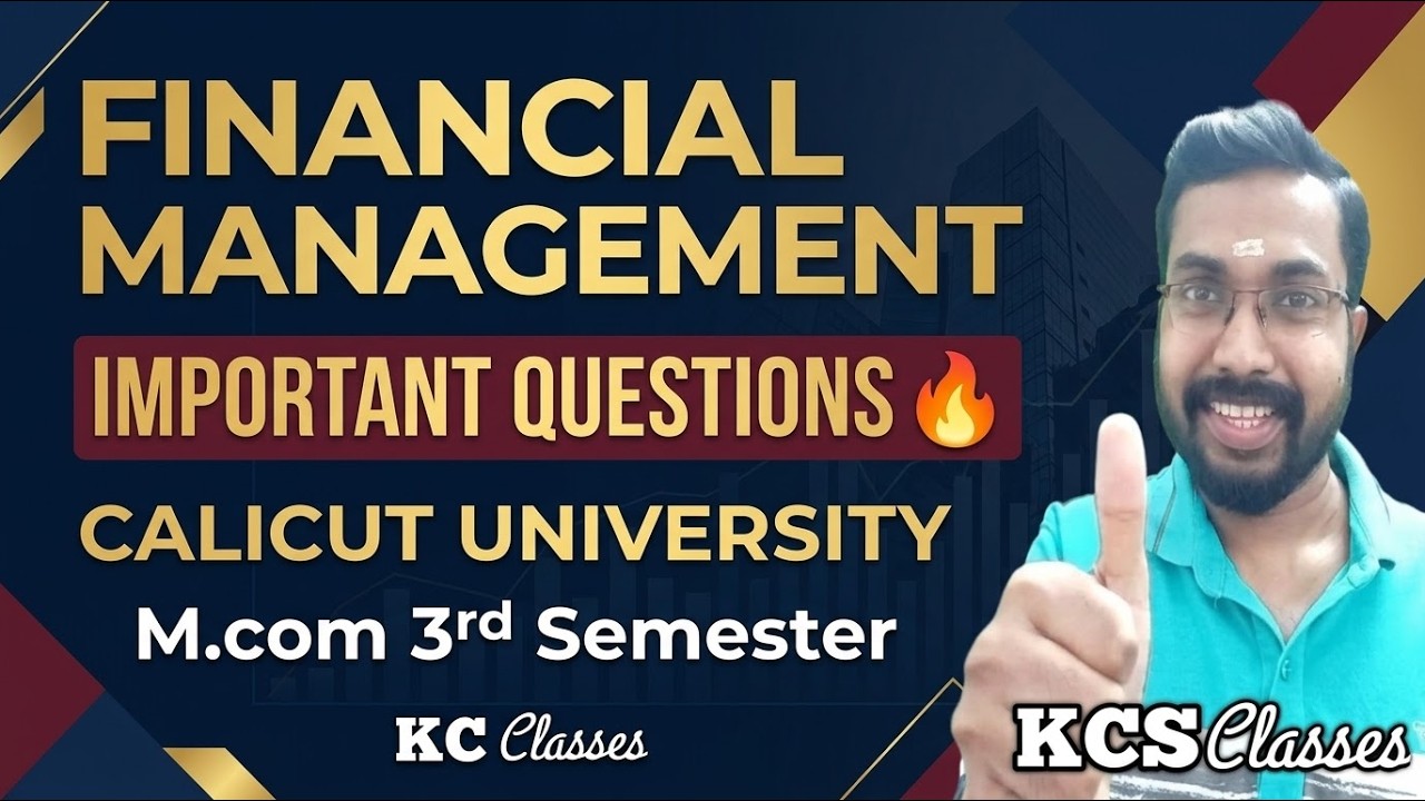 Financial Management|Important Questions 🔥|Calicut University M.com 3rd Semester 