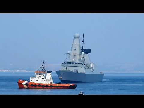 HMS Defender D36 coming into Gibraltar harbour - August 2019