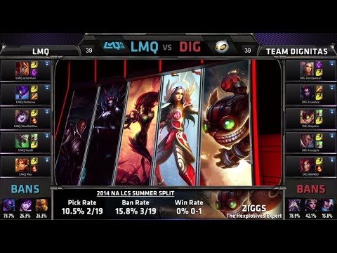 LMQ vs Dignitas | S4 NA LCS Summer split 2014 W2D1 | LMQ vs DIG G3