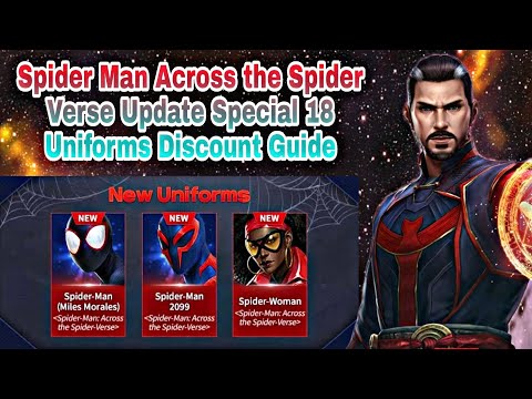 Spider Man Across the Spider Verse Update Special 18 Uniforms Discount Guide - Marvel Future Fight
